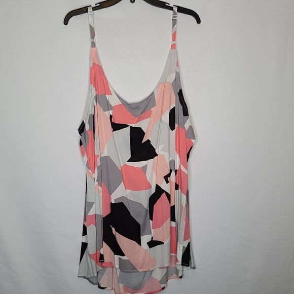 5X 28W Torrid Pink Ava Challis Stretch Cami Woven V Neck Layering Shirttail Hem - Picture 6 of 6